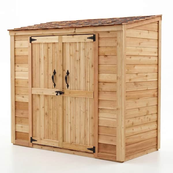 6 ft. W x 3 ft. D Cedar Wood Garden Chalet Shed with Double Doors (18 sq. ft.)