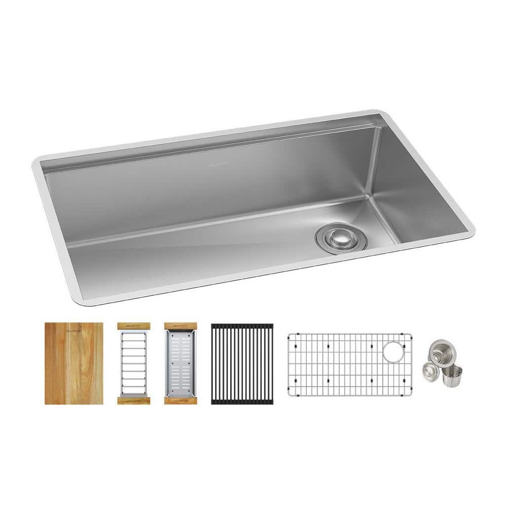 UPC 094902122656 product image for Crosstown 31.5 in. Undermount Single Bowl Polished Satin Stainless Steel Kitchen | upcitemdb.com