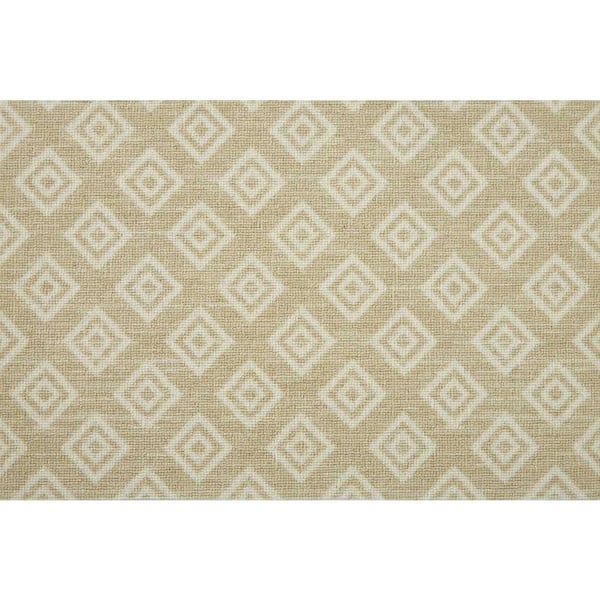 Natural Harmony Diamond Park Sandstone Beige 13.2 ft. 32.44 oz. Nylon Pattern Installed Carpet