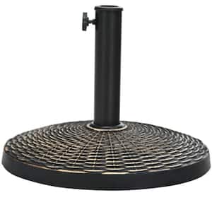 22 lbs. Resin Outdoor Patio Umbrella Base with Wicker Style in Bronze