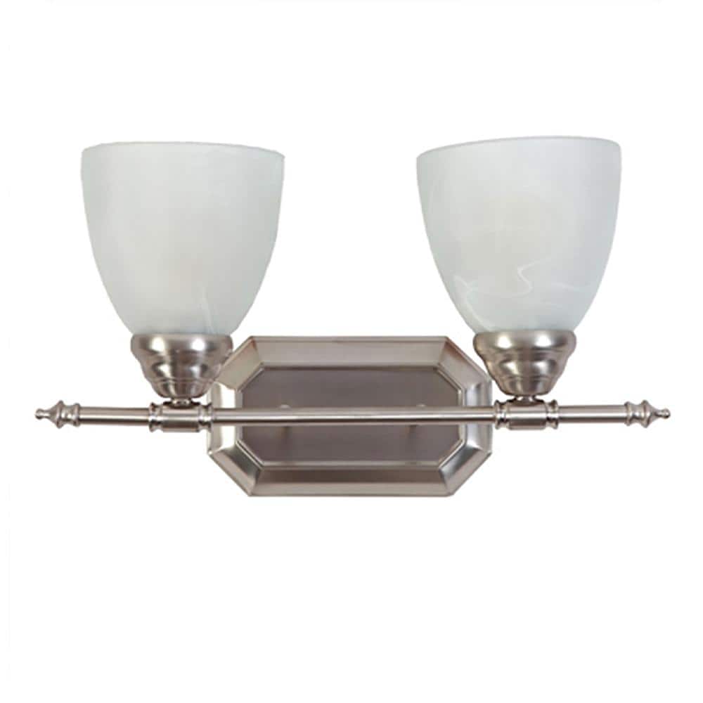 Janice 16 in. 2-Light Brushed Nickel Vanity Light PTN322BN - The Home Depot