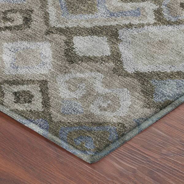 Mayfield Premium Machine Washable Abstract AMF2303 Beige 10 ft. x 14 ft. Area Rug