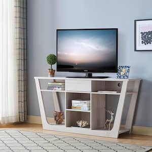 Pax 60 in. Weathered Oak TV Stand with 1-Drawer Fits TVs Up To 66 in.