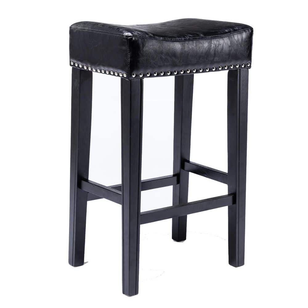 29 In Black Backless Solid Wood Bar Stools Set Of 2 MX W114341383   Black Unbranded Bar Stools Mx W114341383 64 1000 