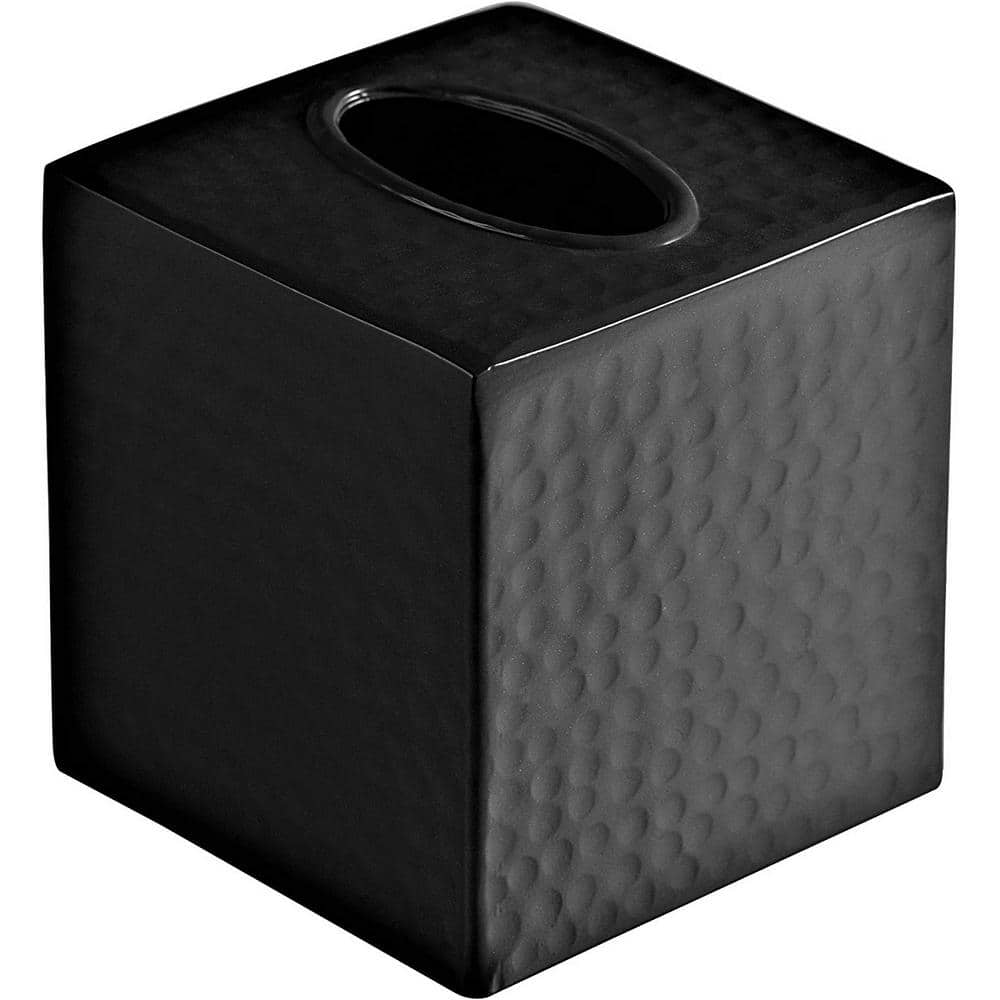 Parello Pleated Black Tissue Box Cover + Reviews | CB2