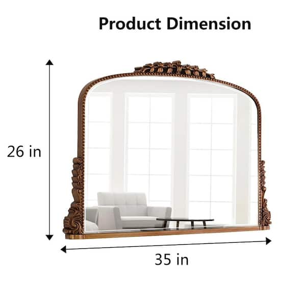 THKSHOUZ Vintage 35.4 W x 25.6 H x 1.8 D Resin Frame Arch Antiqued