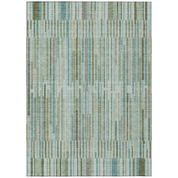 Chantille Machine Washable Indoor/Outdoor Abstract ACN2102 Aloe 9 ft. x 12 ft. Area Rug