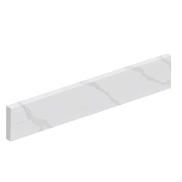 Transolid Silestone 21.375 in. W Quartz Vanity Side Splash in Classic Calacatta