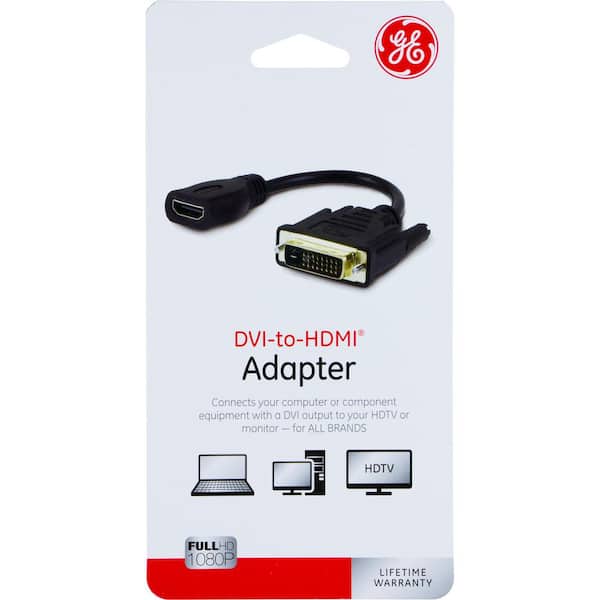 gateway banner Latter GE DVI to HDMI Adapter, Full HD 1080P 4K Ultra HD 33586 - The Home Depot