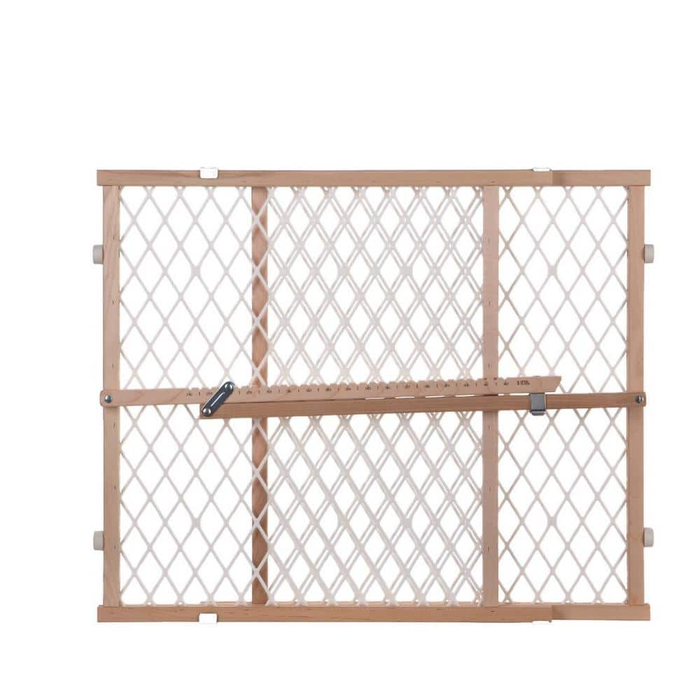 North States Easy Adjust Diamond Mesh Pet Gate  White  Wood  26.5  - 42  x 23