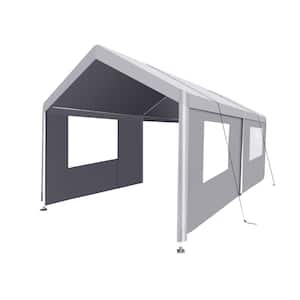 10 ft. x 20 ft. Gray Portable Carport Garage Tent Canopy for Outdoor Storage Shelter, Car, Garden and Outdoor Gathering