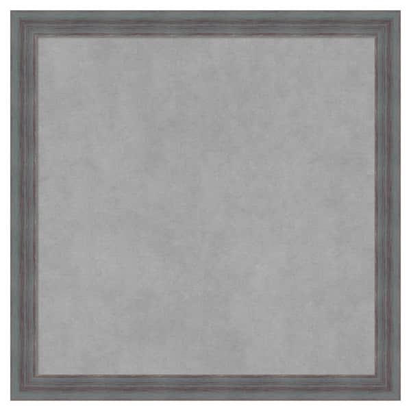 Amanti Art Dixie Grey Rustic 22 in. x 22 in. Framed Magnetic Board