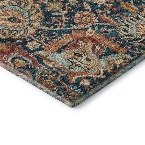 Mayfield Premium Machine Washable Abstract AMF1101 Navy 3 ft. x 4 ft. Area Rug