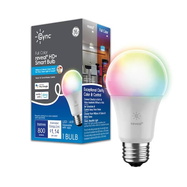 Cync Reveal 60-Watt EQ A19 Full Color Smart Bulb 93130124 - The