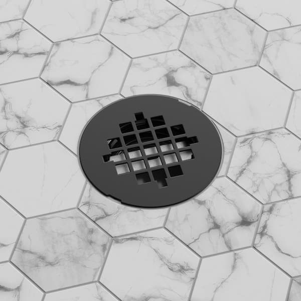 Infinity 2 in. Round Shower Drain, Matte Black