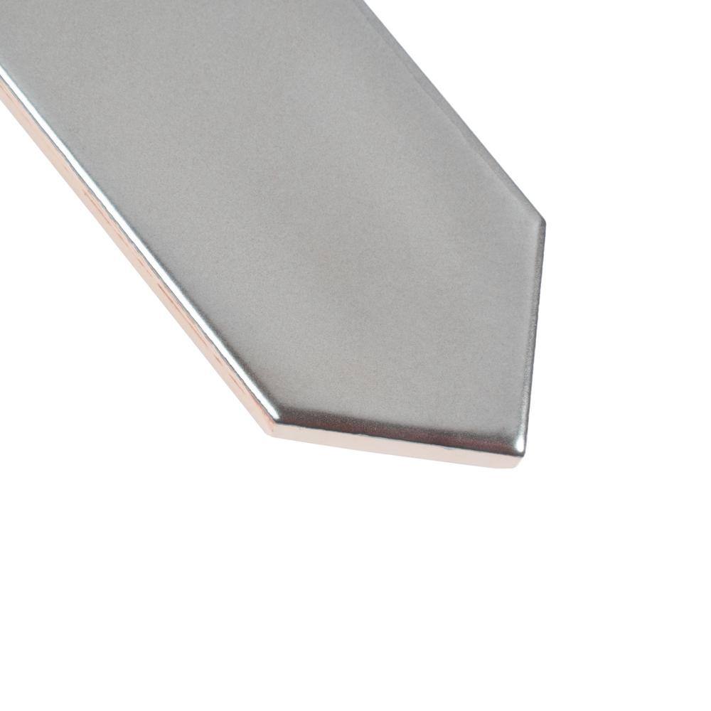 Metallic Silver Glossy Ceramic Picket Wall and Floor Tile