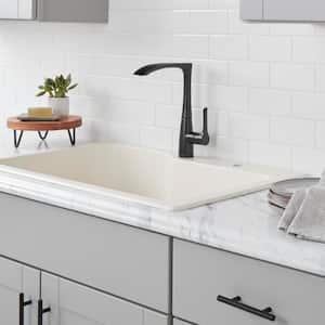 Menlo Contemporary Single-Handle High-Arc Standard Kitchen Faucet in Matte Black