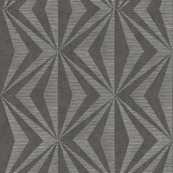Advantage Monge Charcoal Geometric Wallpaper Sample