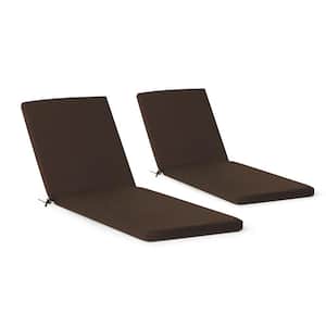 FadingFree (Set of 2) 21.5 in. x 26 in. x 2.5 in. Outdoor Patio Chaise Lounge Chair Cushion Set in Brown
