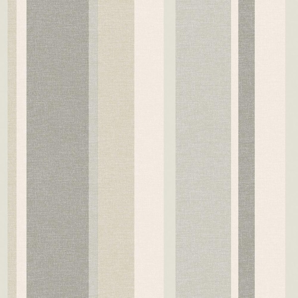 Beacon House Raya Beige Linen Stripe Beige Wallpaper Sample