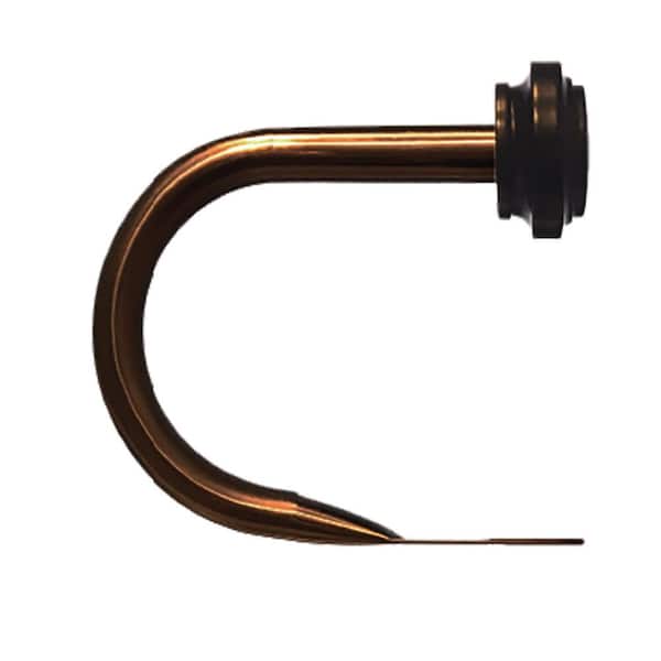 Unbranded 1/2 in. Dia. U-arm Holdback in Plated Oil Rubbed Bronze with Round End Caps (2-Pack)
