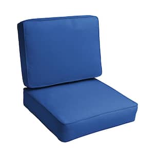 22 in. x 22 in. x 4 in. Outdoor Corded Cushion Set in Sunbrella Canvas True Blue