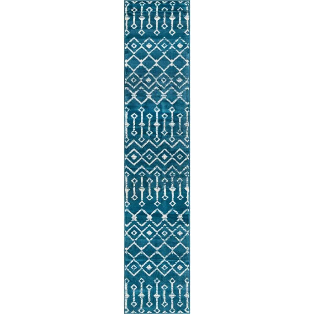 Moroccan Trellis Mamounia Blue 2 ft. x 9 ft. 10 in. Area Rug price history on PriceWatchPro
