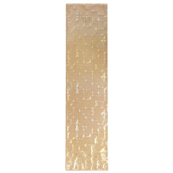 Colorway 3 in. x 12 in. Glossy Champagne Gold Glass Ceramic Subway Wall and Floor Tile (5 sq ft/case)-20 Pack