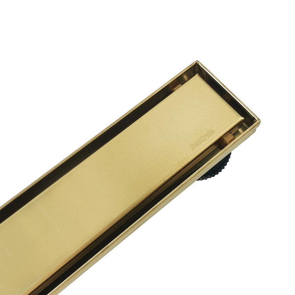 36-Inch Gold Stainless Steel Linear Shower Drain with Tile Insert