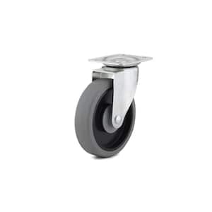 5 in. (127 mm) Gray Non-Braking Swivel Plate Caster with 298 lb. Load Rating