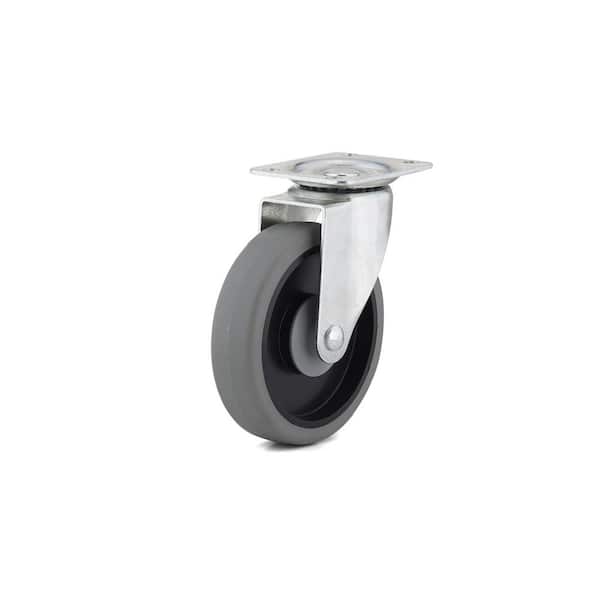 Richelieu Hardware 5 in. (127 mm) Gray Non-Braking Swivel Plate Caster with 298 lb. Load Rating