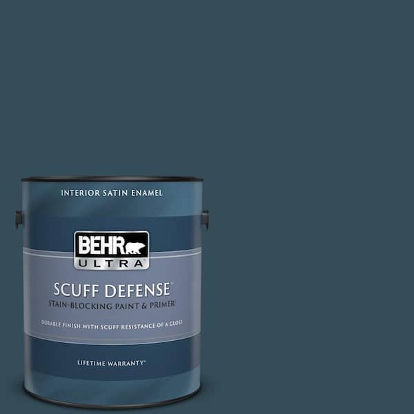 BEHR ULTRA 1 gal. Home Decorators Collection #HDC-CL-28 Nocturne Blue Extra Durable Satin Enamel Interior Paint & Primer