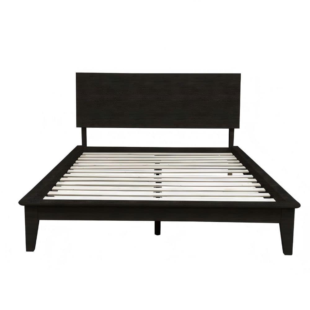 Lexi Black Solid Wood Frame Queen Platform Bed with Angled Headboard price history on PriceWatchPro