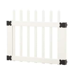 3-1/2 ft. W x 3 ft. H White Vinyl Chelsea Spaced Picket Fence Gate