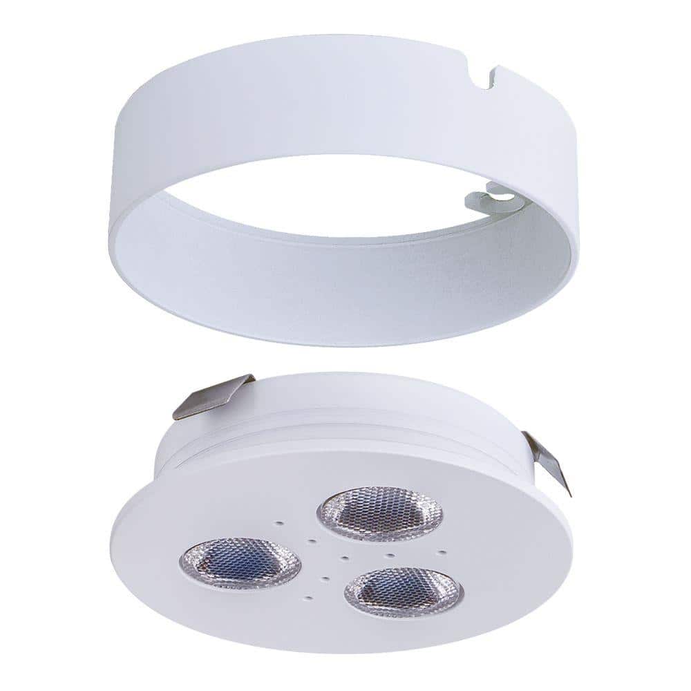 Matte White 4000K LED Puck Light for Cabinets