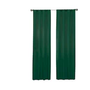 Darrell ThermaWeave Emerald Solid Polyester 37 in. W x 63 in. L Blackout Single Rod Pocket Curtain Panel