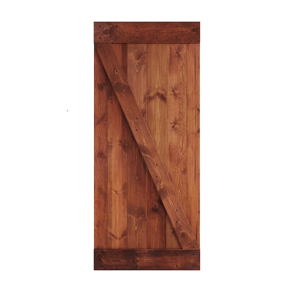 COAST SEQUOIA INC Z Series 36 in. x 84 in. Red Walnut DIY Knotty Wood Sliding Barn Door Slab