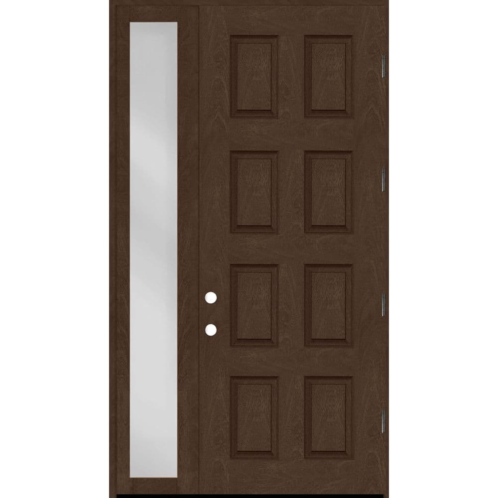 Regency 55 in. x 96 in. 8-Panel LHOS Hickory Mahogany Fiberglass Prehung Front Door w/16in. SL w/ 4-9/16 Jamb price history on PriceWatchPro