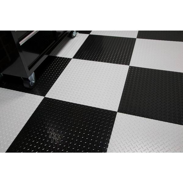 G Floor Raceday Diamond Tread Absolute, Raceday Self Stick Vinyl Garage Floor Tiles