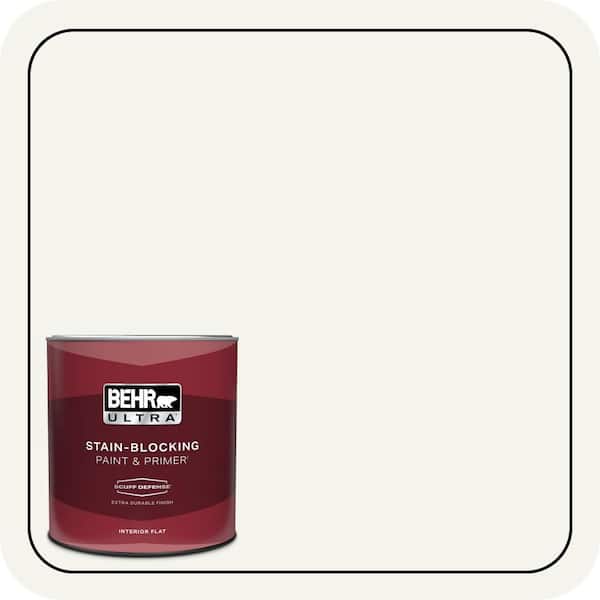 BEHR ULTRA 1 qt. #75 Polar Bear Extra Durable Flat Interior Paint & Primer