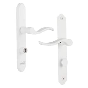 Serenade Mortise Keyed Lever Mount Latch with Deadbolt for Screen and Storm Doors, White