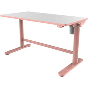 20 in. Pink Writing Desk with Electric Adjustable Heights