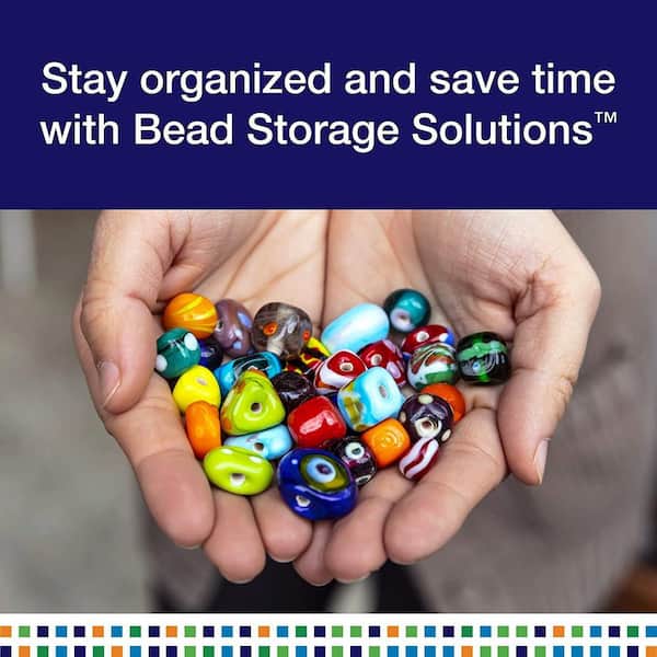 Wooden Mini Organizer For Beads Round Bead Storage Tray
