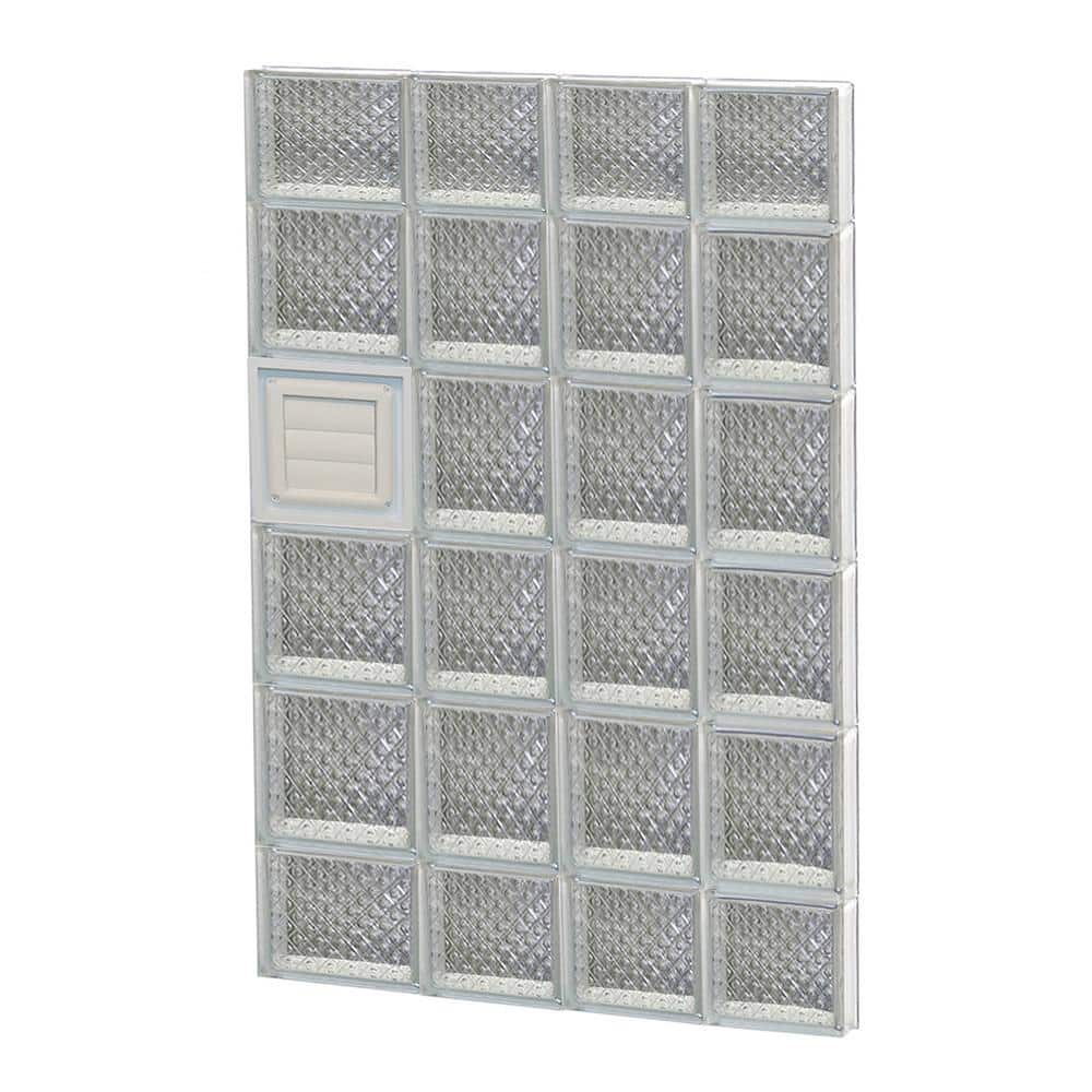 Window Slot Block Clearly Secure 25 in. x 42.5 in. x 3.125 in. Frameless Diamond Pattern ...