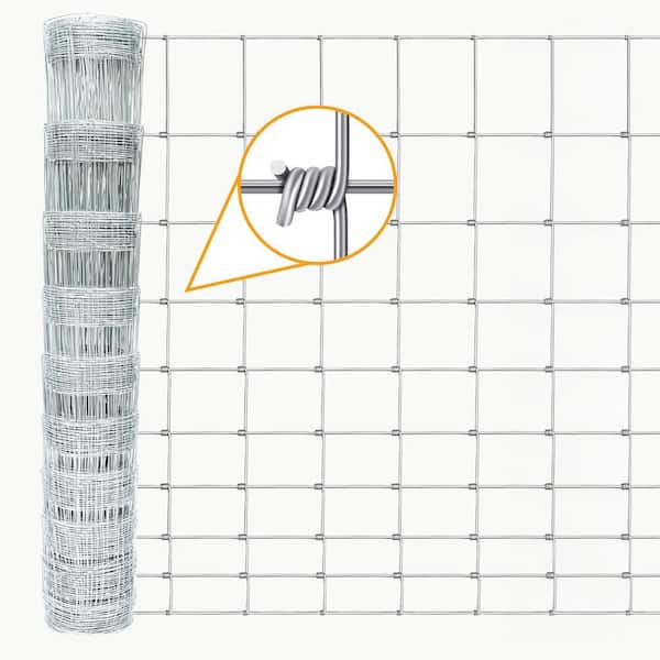 48 in., x 164 ft. Hot-Dip Galvanized Farm Mesh for Cattle Fence, Farm Animal Yard, Precision Welding