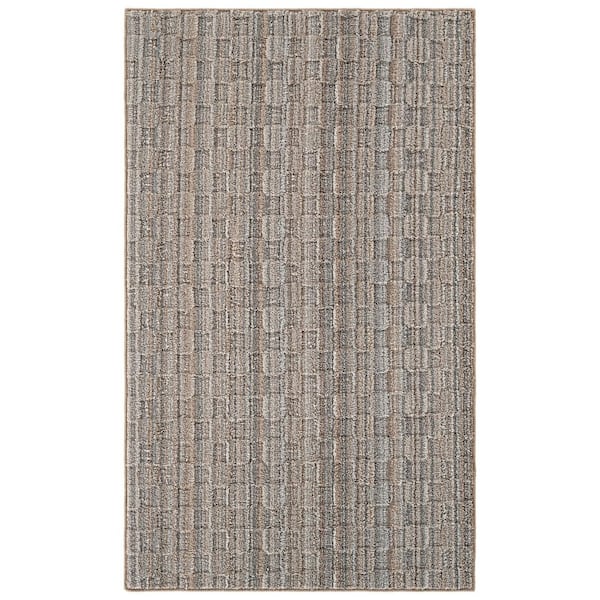Studio Plush Mesh 3 ft. x 5 ft. Tan/Gray Modern Abstract Area Rug