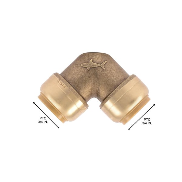 SharkBite 3/4 in. Push-to-Connect Brass 90-Degree Elbow Fitting