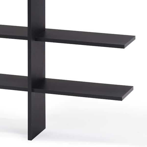 4-Tier Sienna Vertical Wall Shelf Unit Black/Rustic - Danya B.