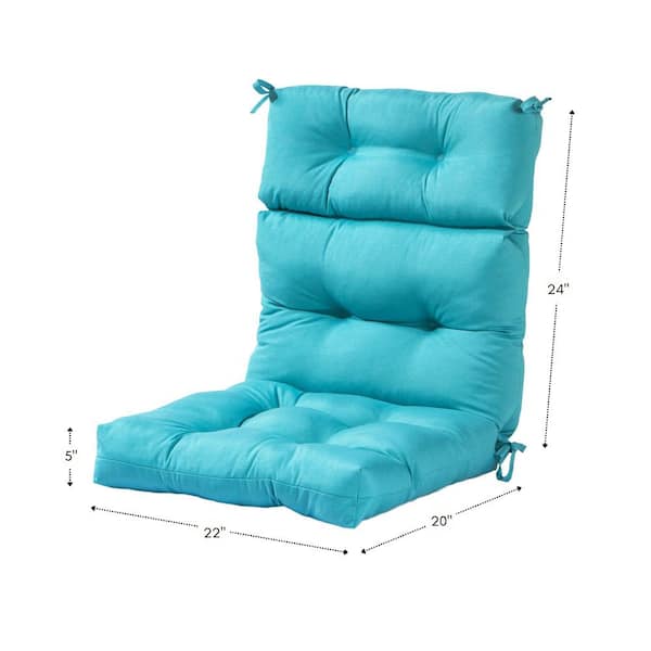 Greendale Home Fashions Solid Teal Outdoor High Back Dining Chair