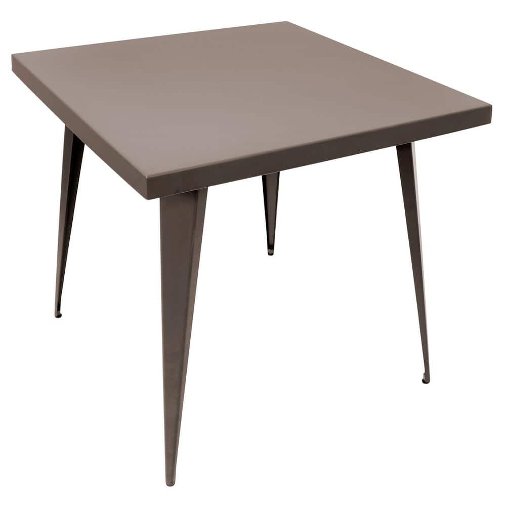 Austin 32" Gray Metal Square Industrial Dining Table